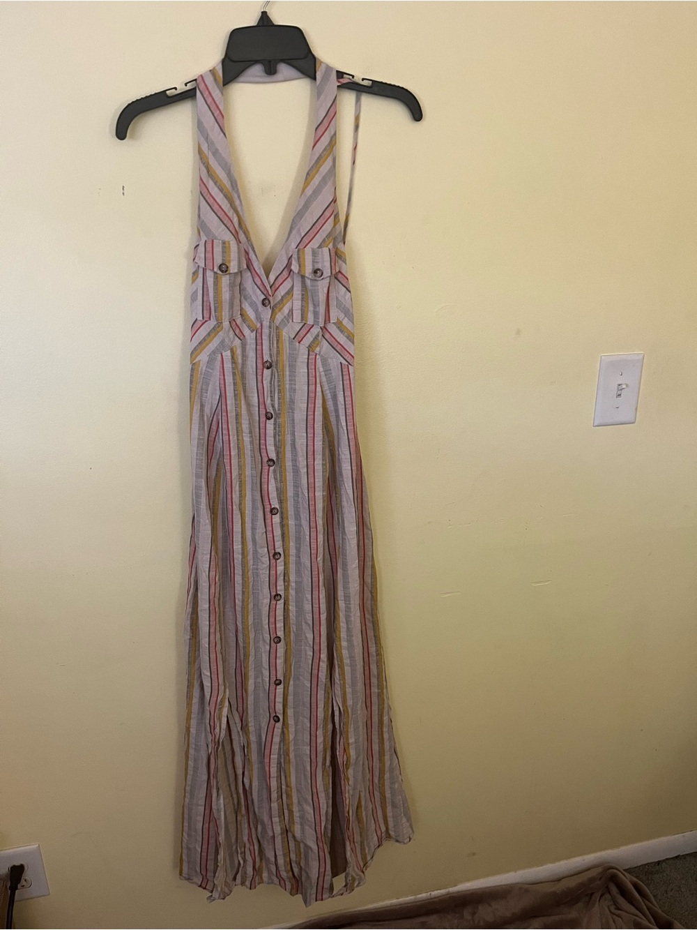 ASOS Multicolor Striped Halter Maxi Dress